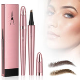 2024 New Magic Eyebrow Pencil, 2pcs 4 Tip Microblade Eyebrow Pen, Eyebrow Tattoo Pencil 4 Fork Tip, 3D Waterproof Magic Eyebrow Pencil, Long-Lasting Natural Fine Stroke Eyebrow Pencil (Light Brown)
